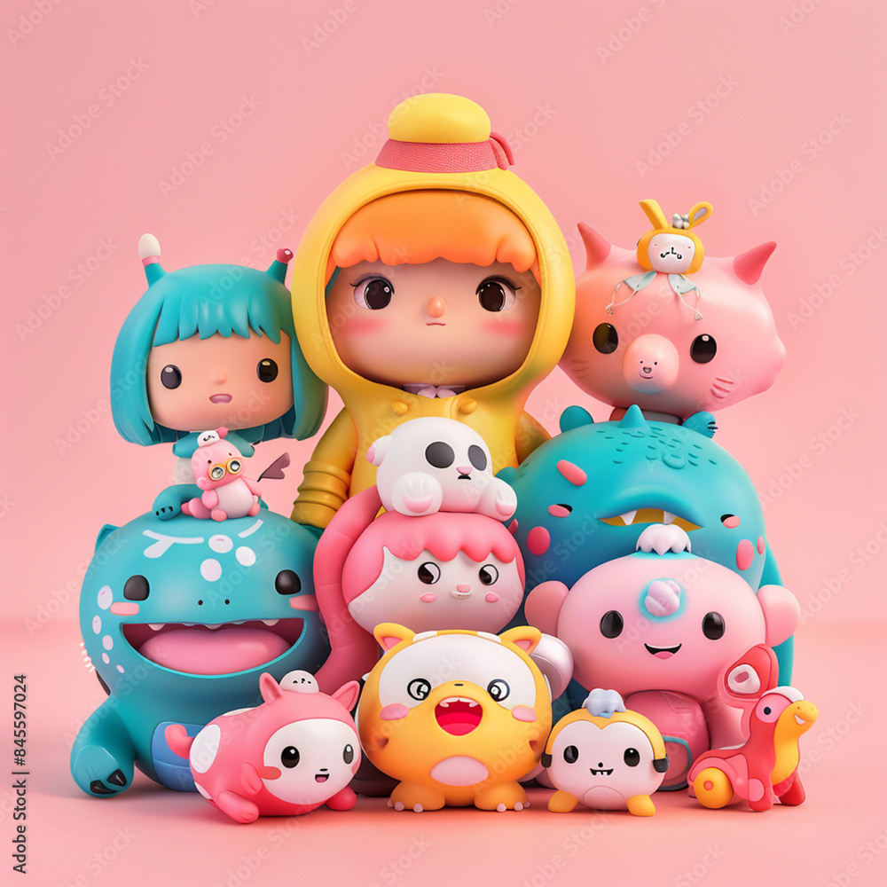 Fototapeta premium pigs on white