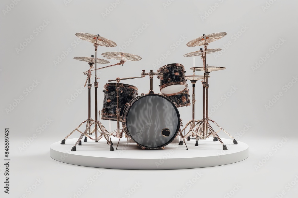 Elegant Drum Kit Displaying Musical Artistry Elegant Drum Kit Displaying Musical Artistry
