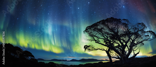 The Southern Lights, Aurora Australis Painting the Night Sky with Spectacular Colors.