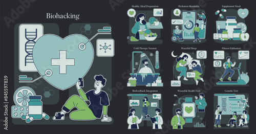 Biohacking. Flat Vector Illustration