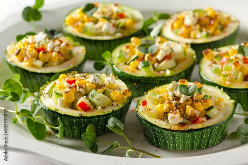 Savory Calabacita Cups with Roasted Corn and Red Pepper