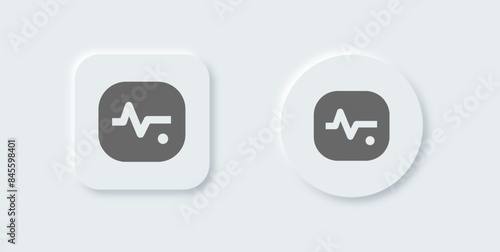 Heart beat solid icon in neomorphic design style. Health signs vector illustration.
