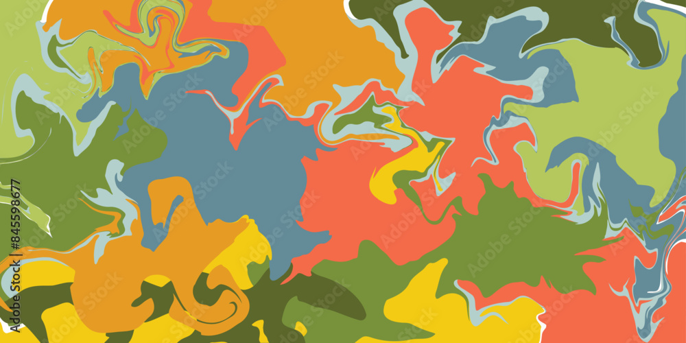 Abstract style chaotic wavy summer blue, yellow, orange, green, red background. Hand drawn multicolored vector illustration for cards, business, banners, wallpaper, textile, wrapping Abstract style chaotic wavy summer blue, yellow, orange, green, red background. Hand drawn multicolored vector illustration for cards, business, banners, wallpaper, textile, wrapping