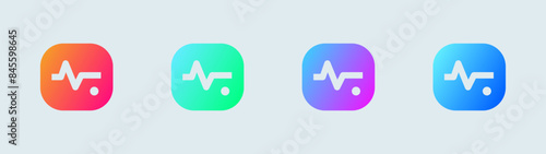 Heart beat solid icon in gradient colors. Health signs vector illustration.