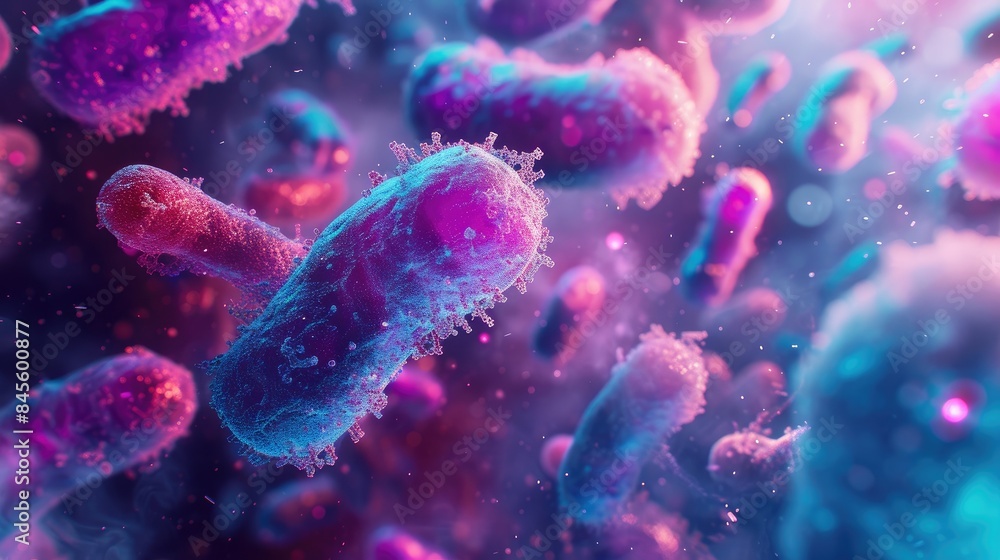 Realistic 3D Image of Probiotic Lactobacillus Realistic 3D Image of Probiotic Lactobacillus