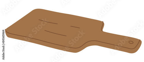 Wooden cutting board. Rustic kitchen utensil, cooking accessory for chopping. Clean new wood kitchenware.