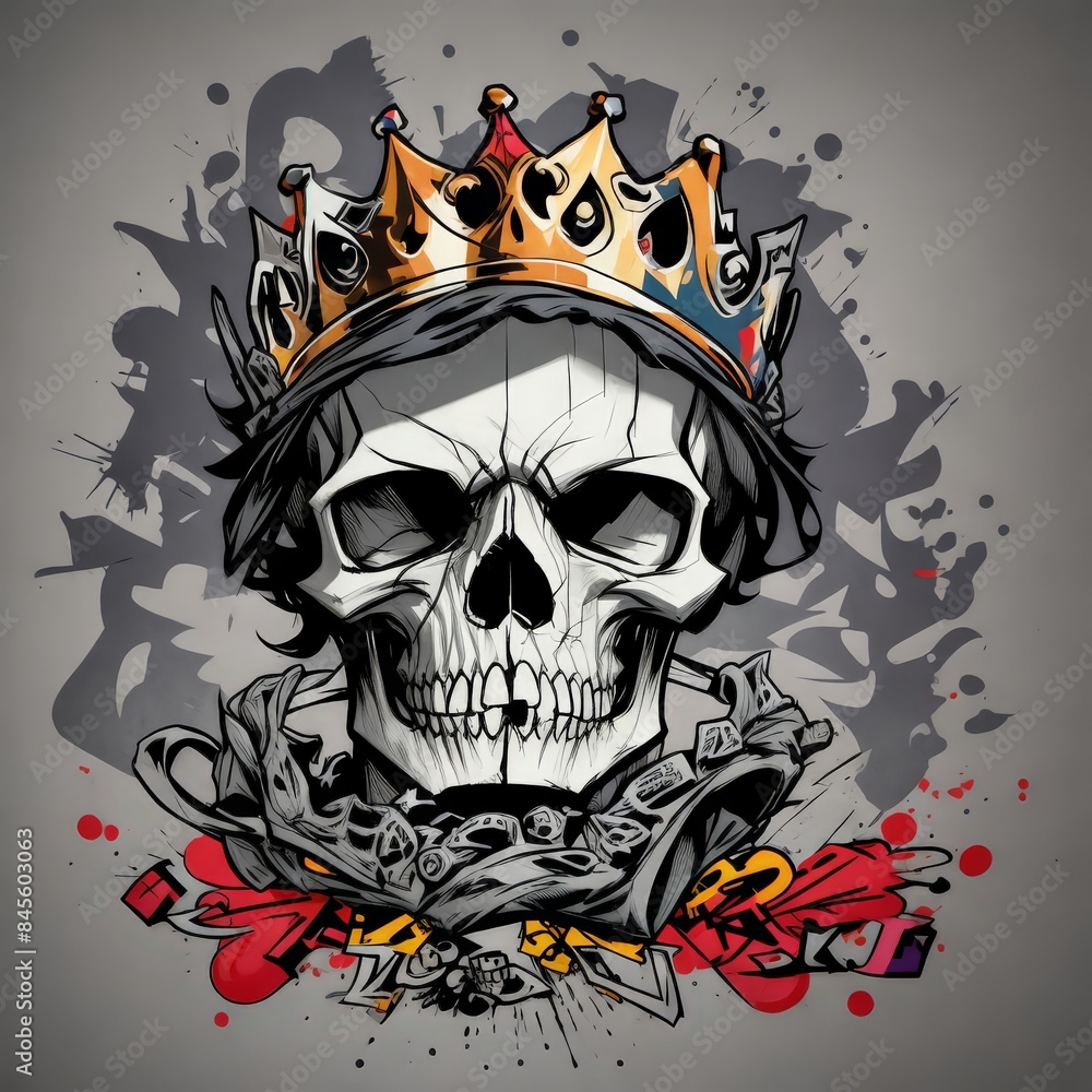 a skull with a crown and a skull on it a skull with a crown and a skull on it