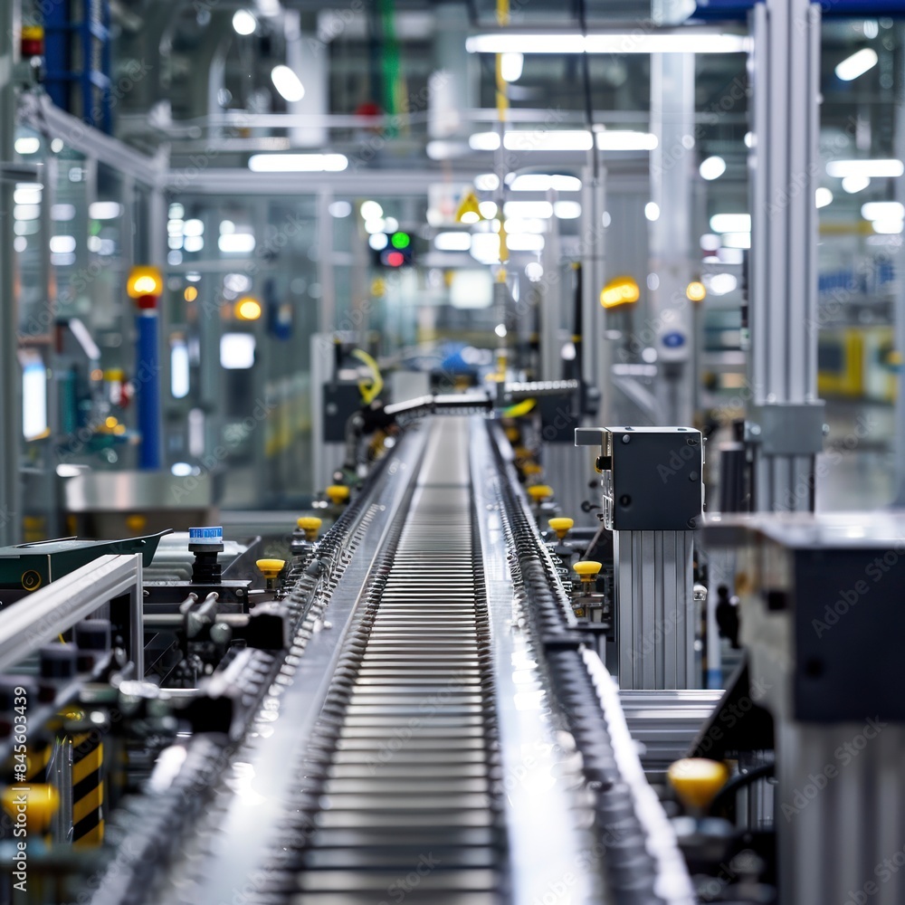 A well structured assembly line at a manufacturing plant represents the high efficiency and exactness of current production processes, demonstrating superior operational standards A well structured assembly line at a manufacturing plant represents the high efficiency and exactness of current production processes, demonstrating superior operational standards
