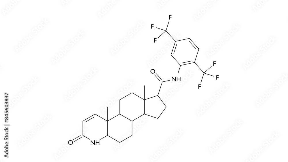 Obraz premium dutasteride molecule, structural chemical formula, ball-and-stick model, isolated image avodart