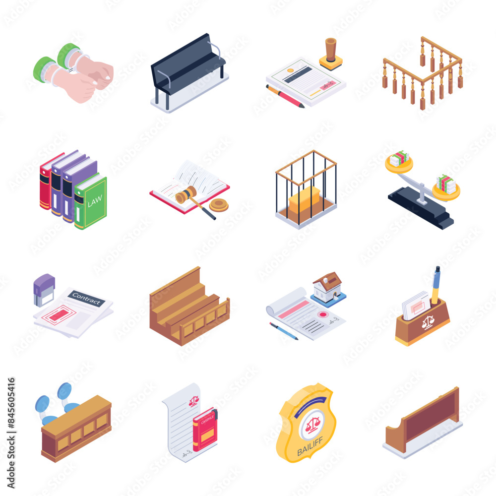 Handy Pack of Law Enforcement Isometric Icons
Handy Pack of Law Enforcement Isometric Icons