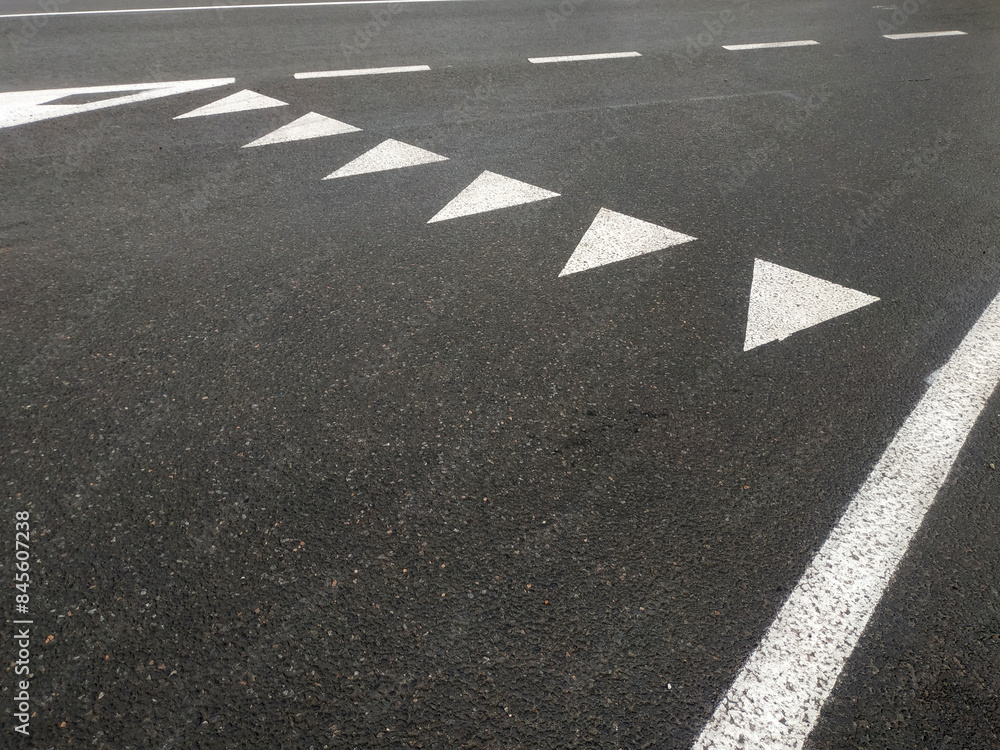 Road markings. White on gray and black. Abstract drawing art Road markings. White on gray and black. Abstract drawing art
