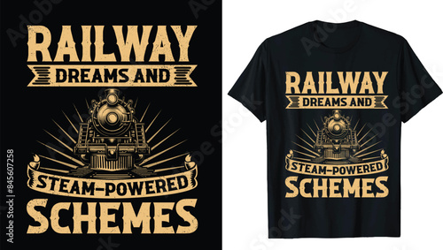 Train T-Shirt, Train Lovers, Railroad T Shirts, Railroad Shirt, Train Tshirt, Steam Engine
 Gifts for Men, Locomotive Shirt, Railroad Gift, Retro Train Tee, Steam Engine T-Shirt