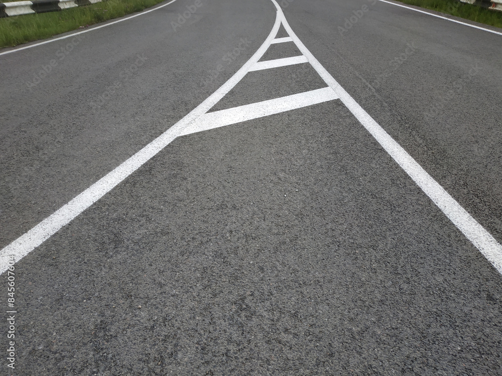 Road markings. White on gray and black. Abstract drawing art Road markings. White on gray and black. Abstract drawing art