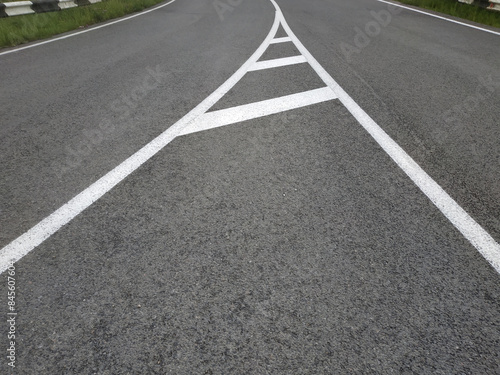 Wallpaper Mural Road markings. White on gray and black. Abstract drawing art Torontodigital.ca