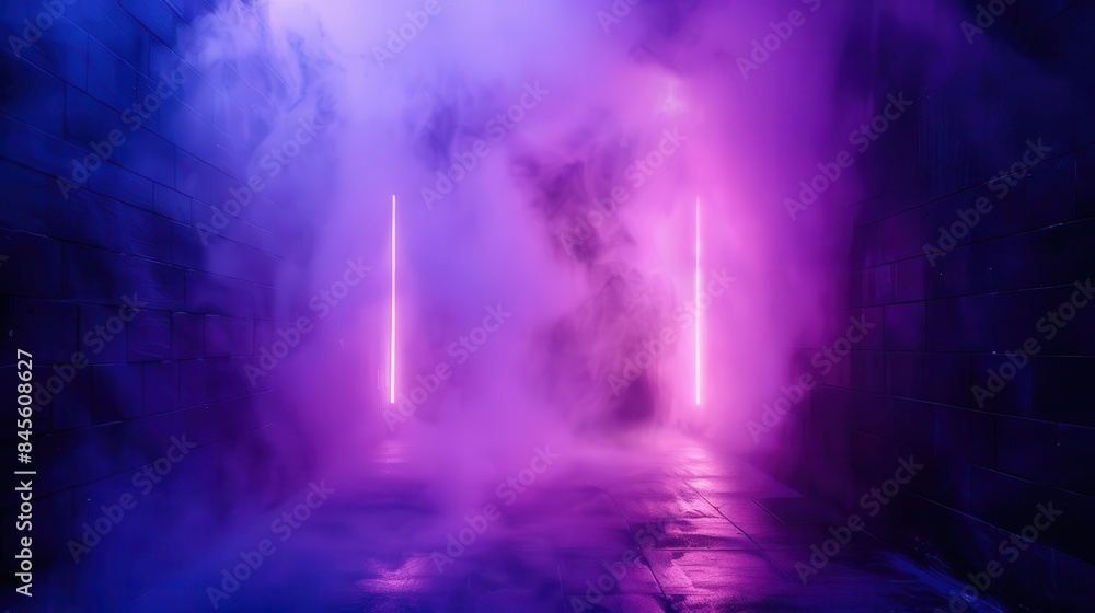 mysterious dark room filled with ultraviolet smoke and neon lights abstract atmospheric background mysterious dark room filled with ultraviolet smoke and neon lights abstract atmospheric background