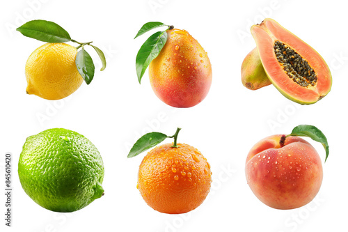 Fruits Collection Bundle Set Isolated on a Transparent Background