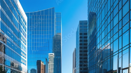 Wallpaper Mural prominent blue buildings in downtown atlanta skyline cityscape against clear sky urban landscape photography Torontodigital.ca