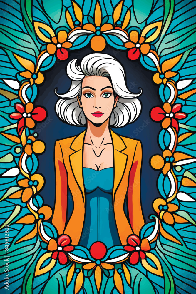 Empowering Feminist Posters: Strong and Feminine Women Illustrations in 1970s Retro Pop Art Style with Hippie and Psychedelic Elements, Featuring Bold Floral Patterns and Frames of Colorful Flowers Empowering Feminist Posters: Strong and Feminine Women Illustrations in 1970s Retro Pop Art Style with Hippie and Psychedelic Elements, Featuring Bold Floral Patterns and Frames of Colorful Flowers