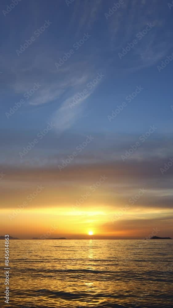 Seaside town of Turgutreis and spectacular sunsets. Bodrum, Turkey. Vertical video for social media.	
