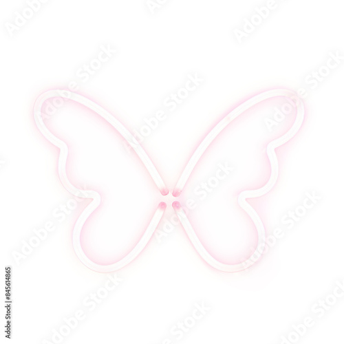 PNG Pastel neon butterfly light sign illuminated. © Rawpixel.com