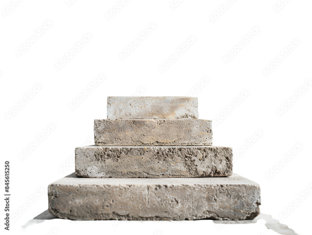 A set of old, weathered stone steps isolated on a white background, perfect for architecture and history-themed projects. transparent background. A set of old, weathered stone steps isolated on a white background, perfect for architecture and history-themed projects. transparent background.