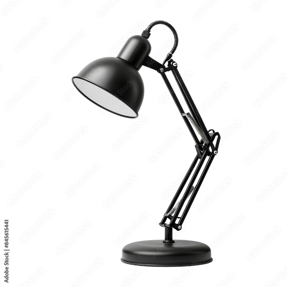 Black adjustable desk lamp with sleek design for modern home or office lighting. Perfect for reading, studying, or working. transparent background. Black adjustable desk lamp with sleek design for modern home or office lighting. Perfect for reading, studying, or working. transparent background.