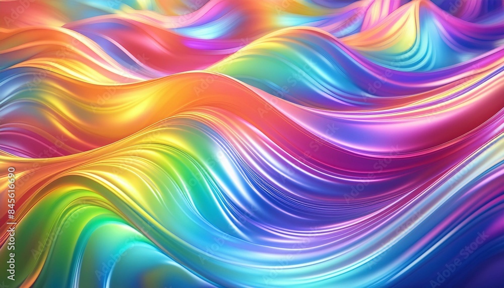 Abstract rainbow neon color wavy holographic background surface Abstract rainbow neon color wavy holographic background surface