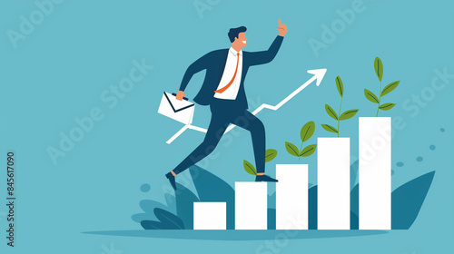 売上UP 上昇グラフ 人物イラスト