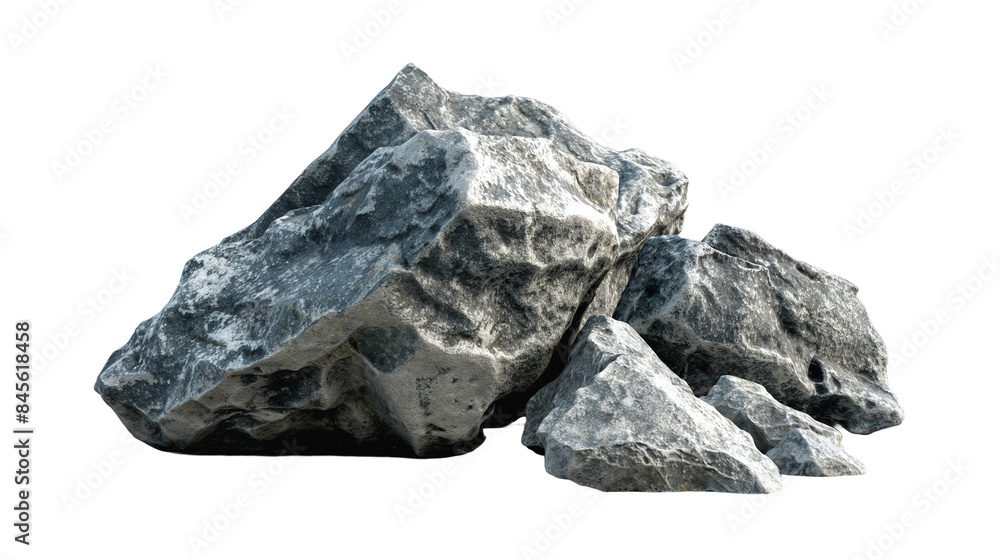 A stack of large rocks on a black background - heavy rock, big stones isolated on PNG transparent background. A stack of large rocks on a black background - heavy rock, big stones isolated on PNG transparent background.