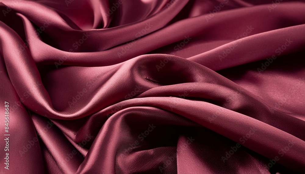 Beautiful background luxury cloth with drapery and wavy folds of burgundy red color creased smooth silk satin material texture. Abstract monochrome luxurious fabric background Beautiful background luxury cloth with drapery and wavy folds of burgundy red color creased smooth silk satin material texture. Abstract monochrome luxurious fabric background