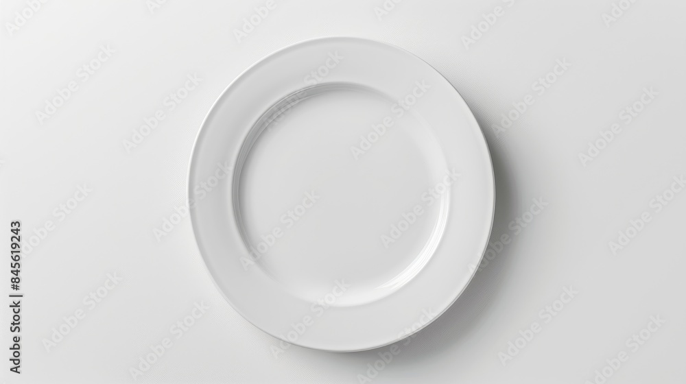 Ceramic plate with empty white circle on white background isolated with clipping path Ceramic plate with empty white circle on white background isolated with clipping path