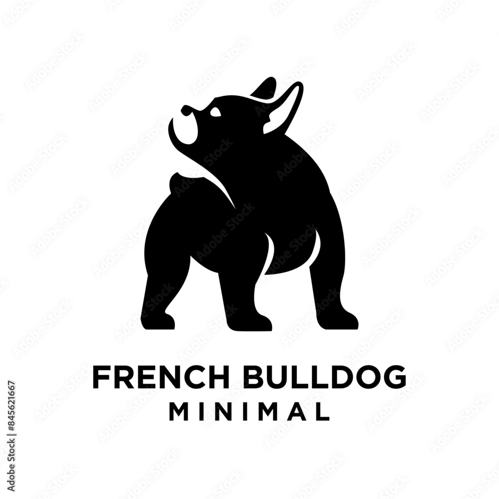 Obraz premium French bulldog Logo icon design illustration template