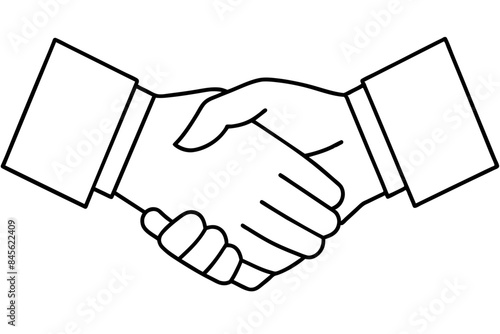 handshake outline vector illustration