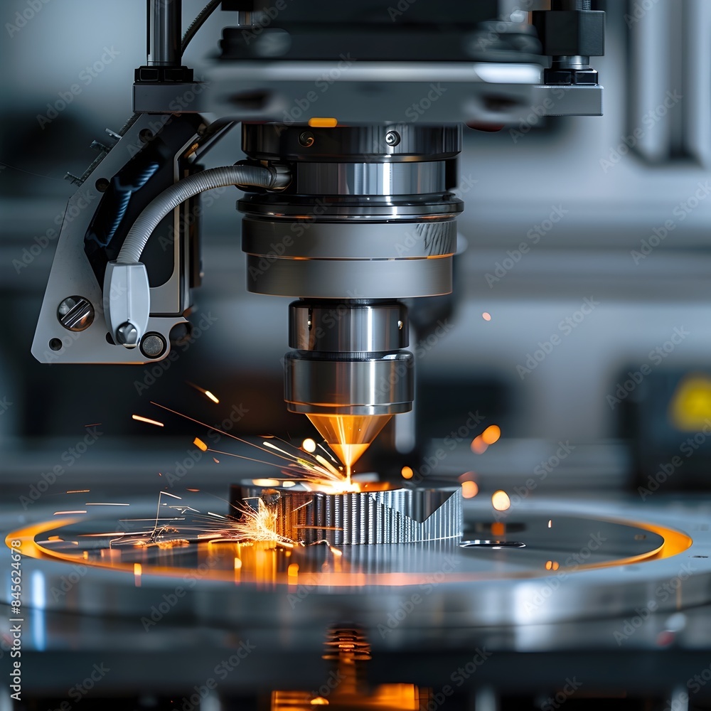 Close Up of 3D Printer Crafting Metal Component Advanced Manufacturing Concept Close Up of 3D Printer Crafting Metal Component Advanced Manufacturing Concept