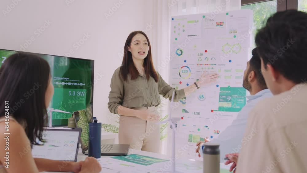 diversity team presentation in ESG (environment,socail,governance) sustainability business goals sdgs in green office diversity team presentation in ESG (environment,socail,governance) sustainability business goals sdgs in green office
