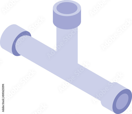 Plumbing pipes system connecting element for water supply, drainage, sewerage pumping isometric icon