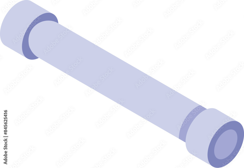 This isometric icon features a long pipe section, perfect for representing plumbing supplies and construction materials This isometric icon features a long pipe section, perfect for representing plumbing supplies and construction materials