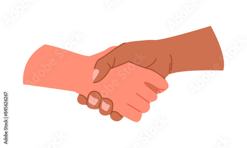 Wallpaper Mural Shaking hands handshake. Hallo gesture and business partnership cartoon vector illustration Torontodigital.ca