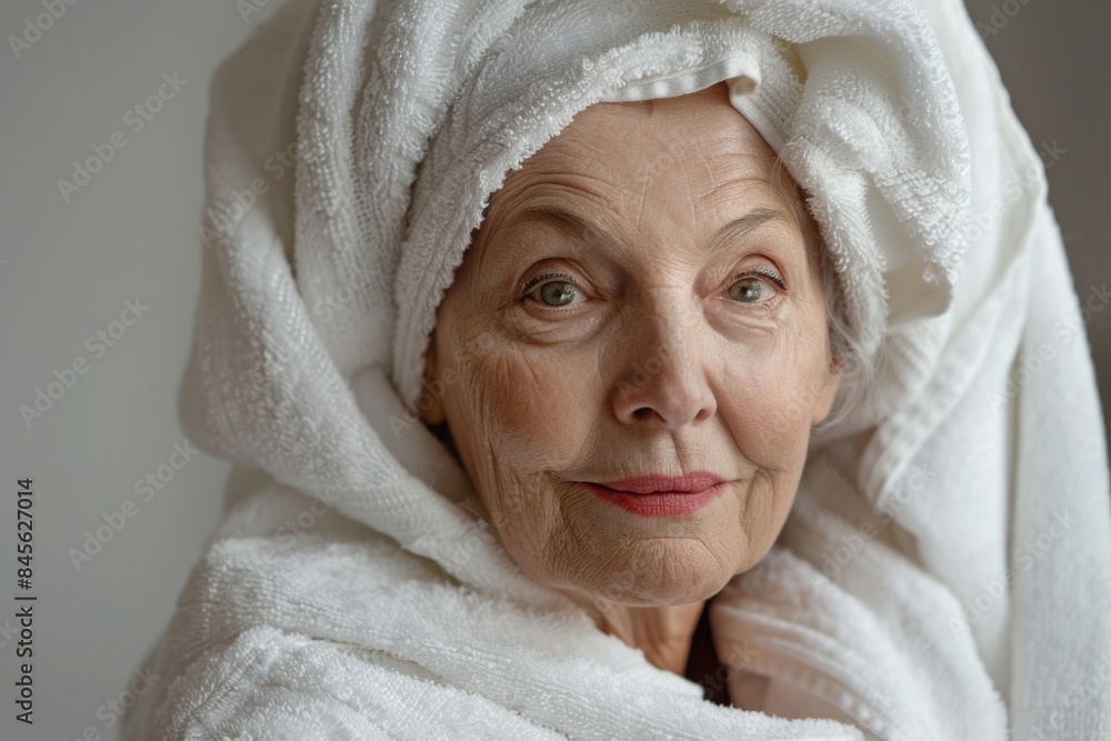 person with a towel in the head. beauty and care concept person with a towel in the head. beauty and care concept