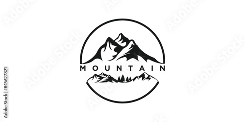 Mountain and adventure logo design vector with illustration premium concept idea