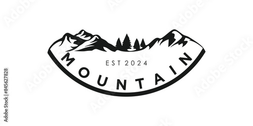 Mountain and adventure logo design vector with illustration premium concept idea
