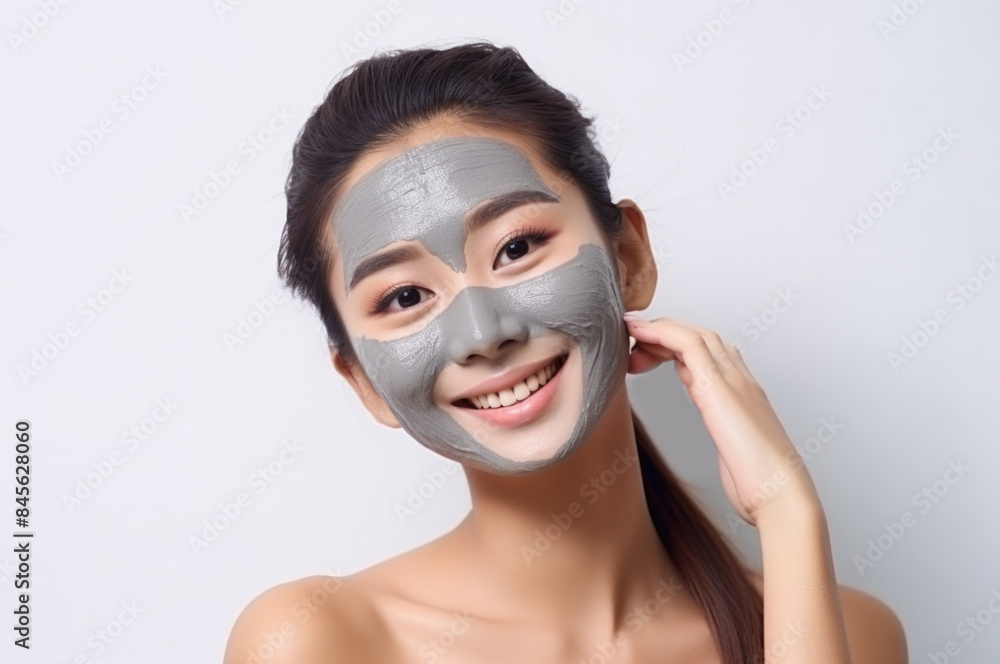 facial mask and beauty skin care concept