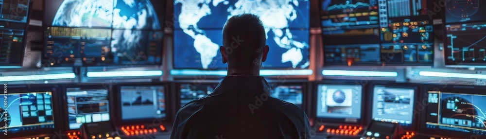 Advanced radar systems detecting space junk in Earths orbit, hightech arrays, precise scanning, detailed control room, 4K resolution Advanced radar systems detecting space junk in Earths orbit, hightech arrays, precise scanning, detailed control room, 4K resolution