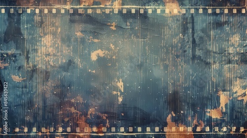 vintage grungy film negative strip with scratches smudges and vignette border retro analog effect 3d rendering