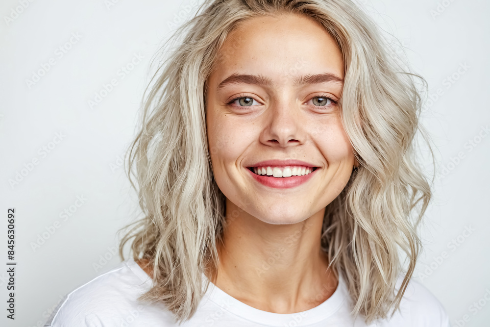 Portrait of a smiling young woman with blonde hair Portrait of a smiling young woman with blonde hair