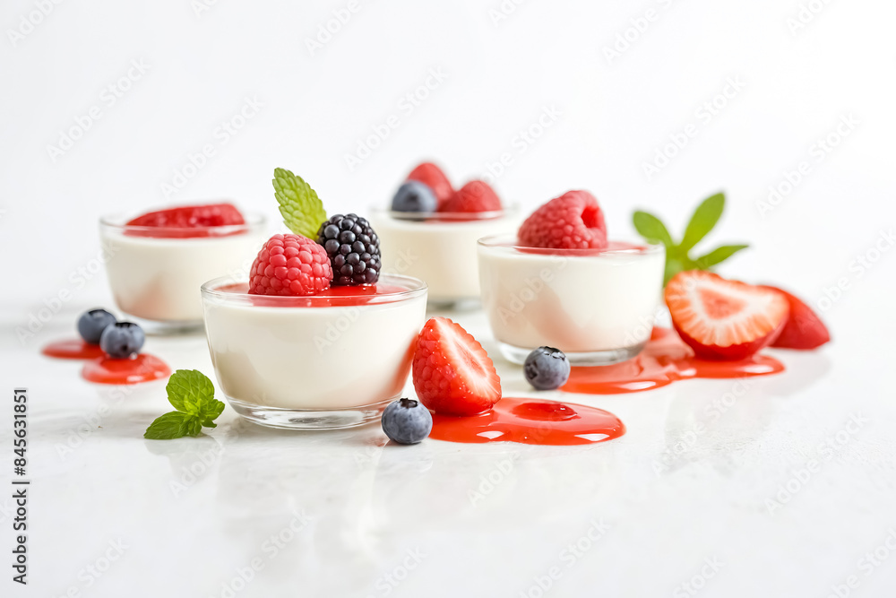 Panna Cotta with Berries and Mint Panna Cotta with Berries and Mint