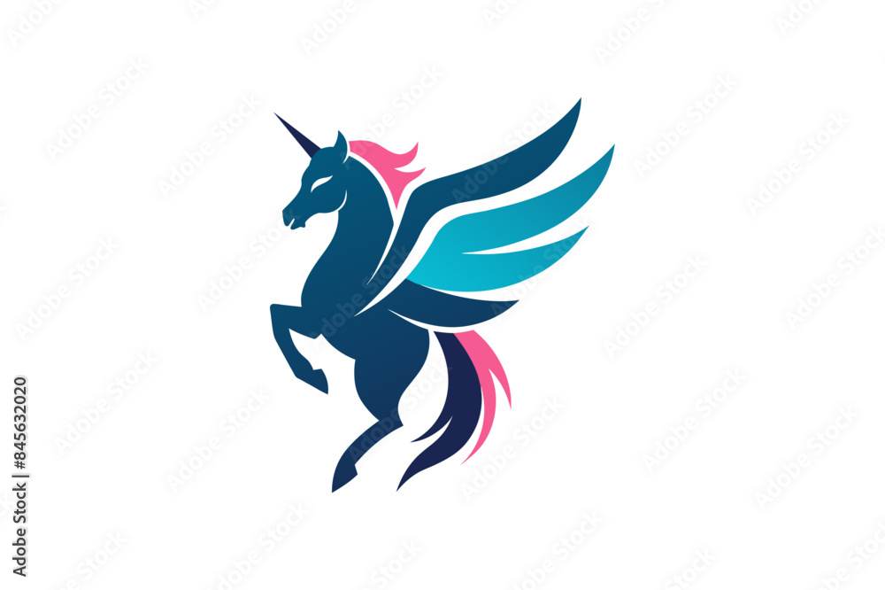 Fototapeta premium Pegasus unicorn modern logo vector
