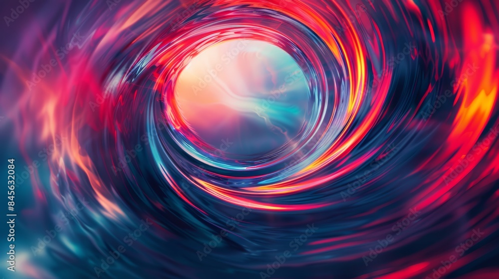 A colorful swirl of water with a bright blue center A colorful swirl of water with a bright blue center