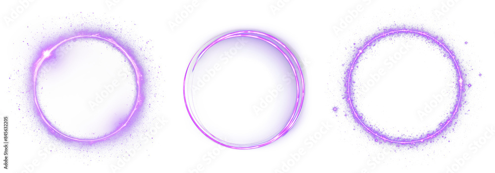 Circle light effect png element set on transparent background Circle light effect png element set on transparent background