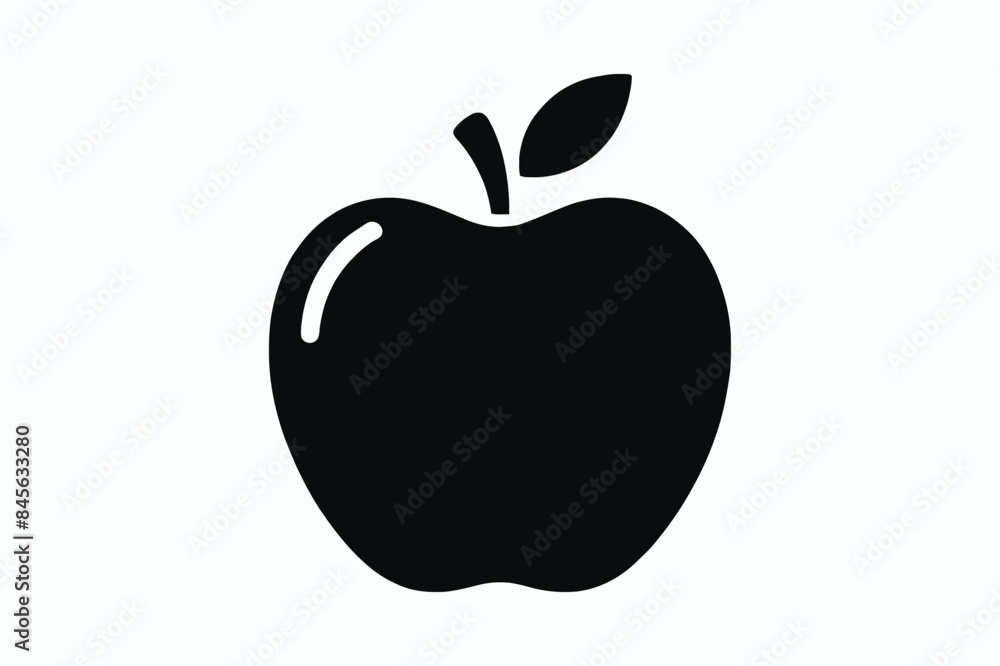 Apple sihoutte vector style with white background Apple sihoutte vector style with white background
